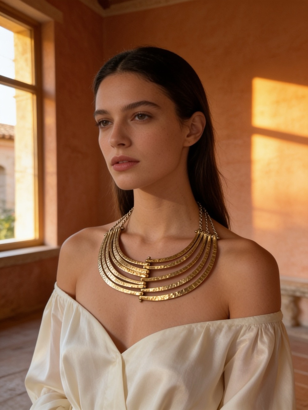 Gold Multi-Layer Statement Necklace - Women Jewelry